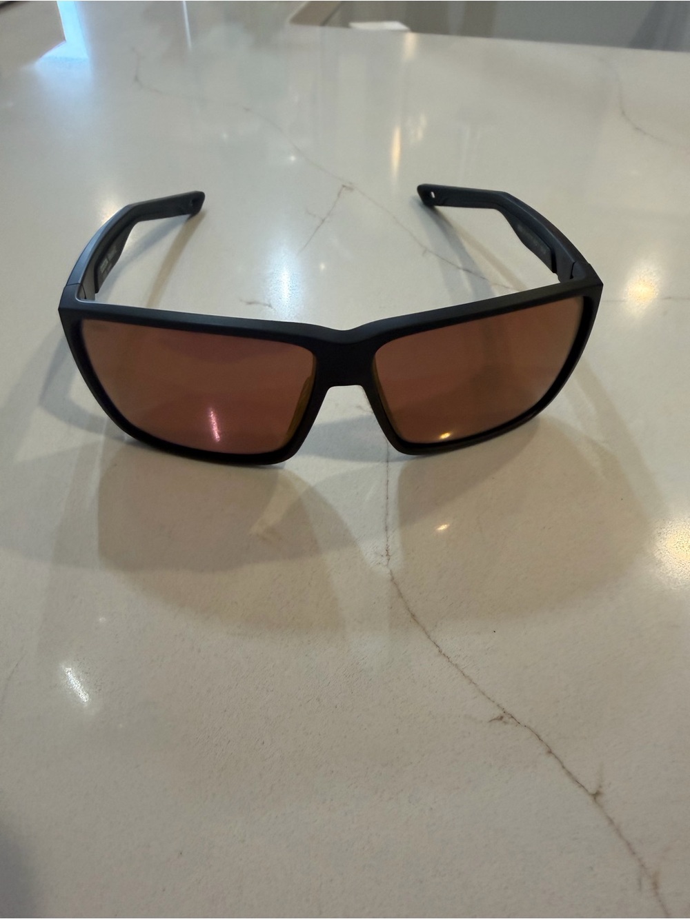 Costa Men's Black Frame Sunglasses with Brown/Amber Lenses